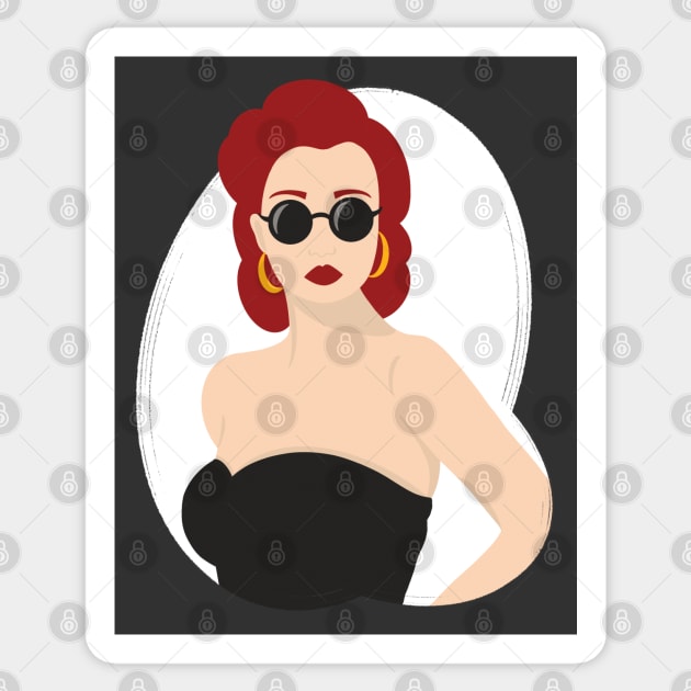 Renata, the vintage hottie Sticker by Simplulina